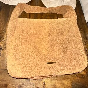 Poppy & Peonies Haul It Teddy Faux Fur Camel and Cosmetic Trio Teddy Faux Fur